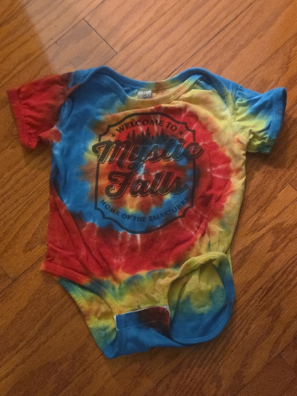 Mystic Falls Tie-Dye Baby One-Piece - From Covington, GA Aka Mystic Falls